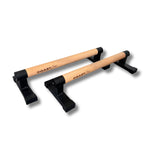 Coast Cali Elite Parallettes — steel-framed calisthenics push-up bars with beechwood grips